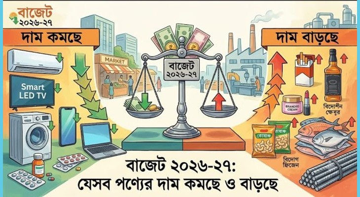 দেশীয় শিল্প সুরক্ষায় বাজেটে মেগা করছাড়: দাম কমবে ও বাড়বে যেসব পণ্যের